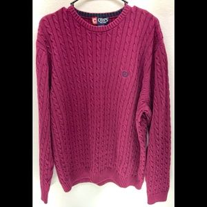 Chaps Ralph Lauren Knit Maroon Sweater Mens size L